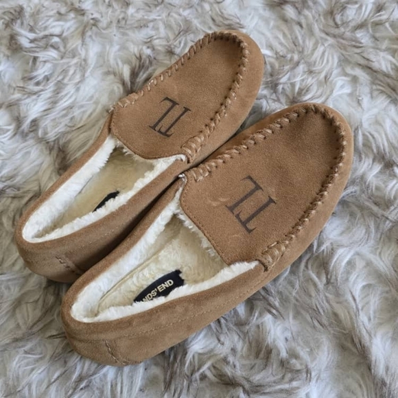 Lands' End Tan Leather Moccasin Suede Shoes Size 9B 🌴✌️ - Picture 2 of 9
